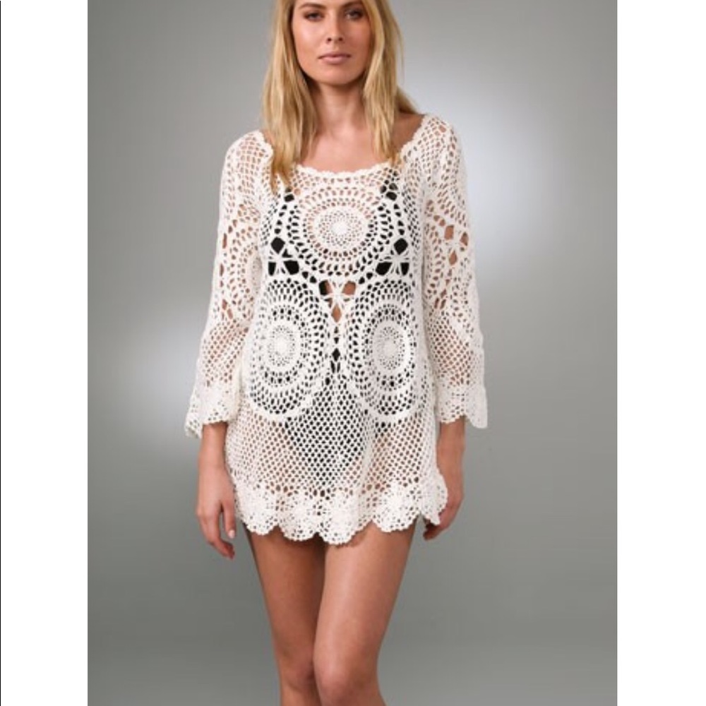 Eternal Sunshine Black Crochet Pullover Coverup